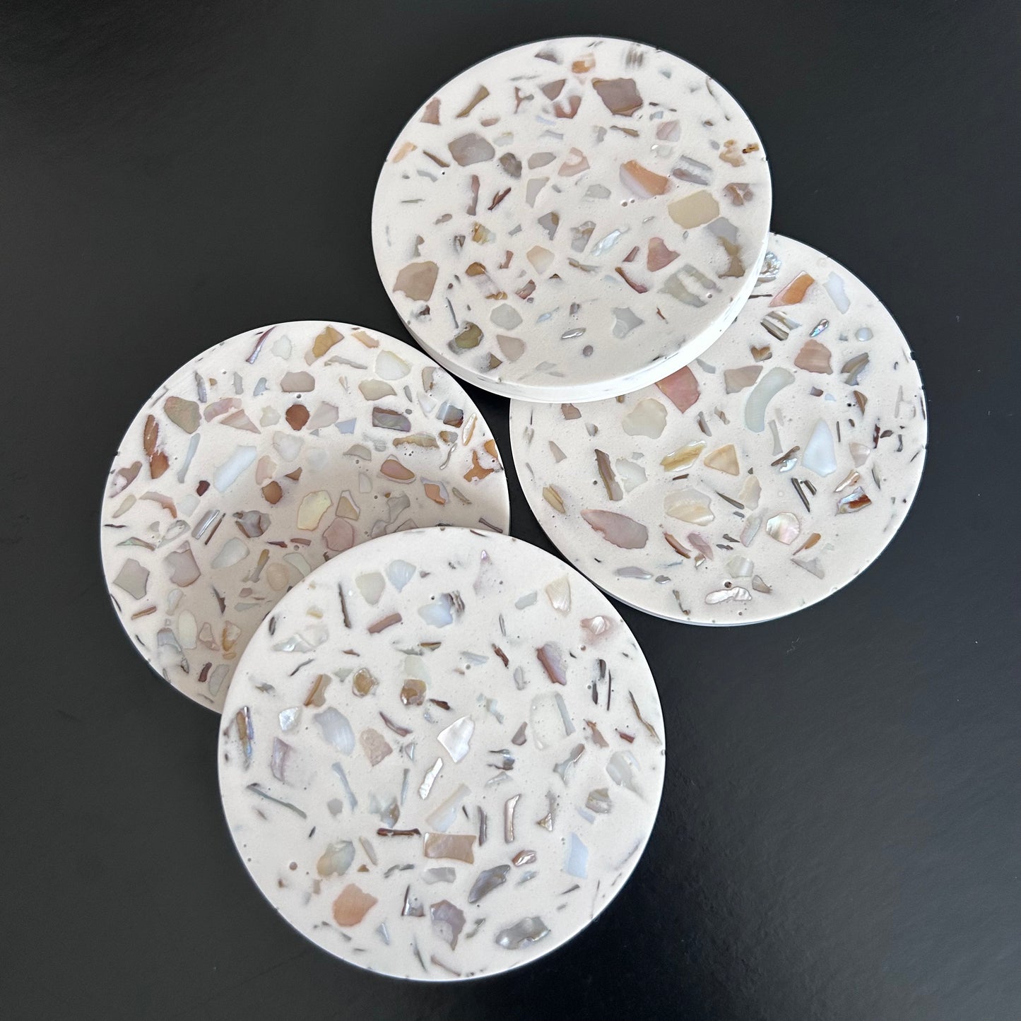 Round Seashell Terrazzo Coaster